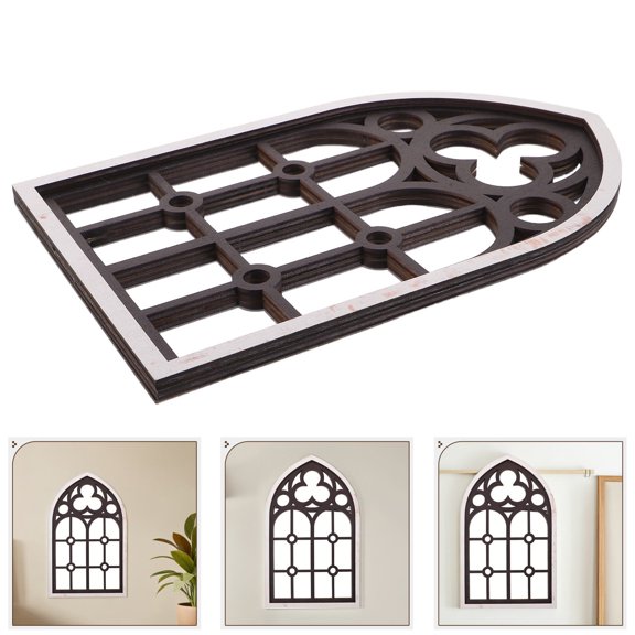 NICEXMAS Small Vintage Window Pane Mirror Black Decorative Wall Hanging Mirror for Home