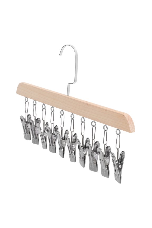 Grey Closet Organizer Hangers with 10 Clips Nonslip for Pants Bras Belts and Leggings