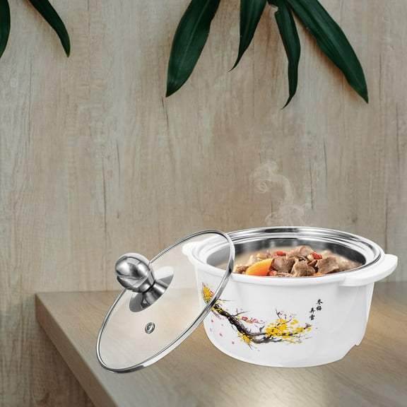 NICEXMAS Assorted Color Stainless Steel Hot Pot with Cover Ideal for Cooking and Serving