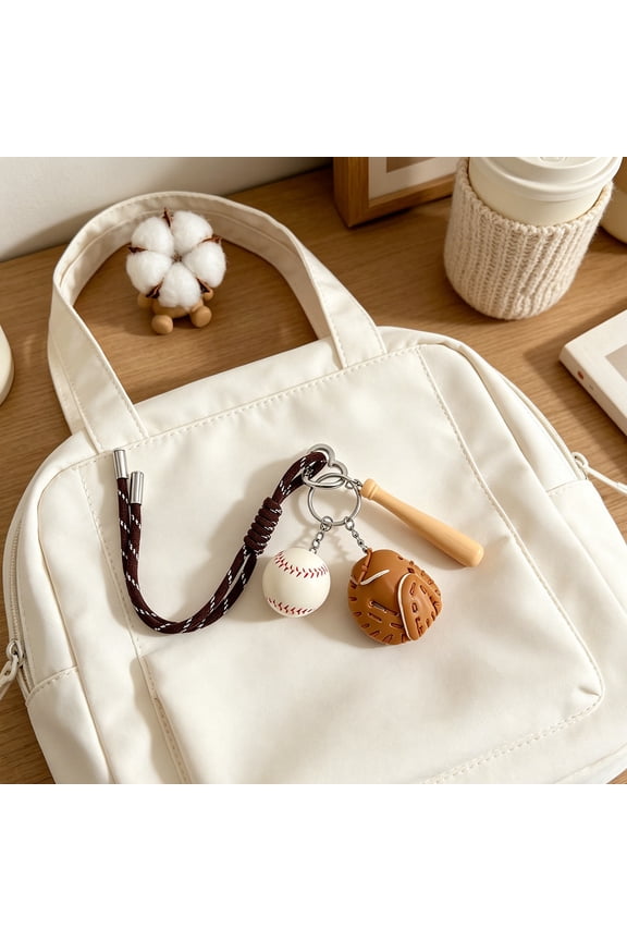 Baseball Glove and Bat Keychain Pendant for Backpack, Sports Fans , Novelty Accessory