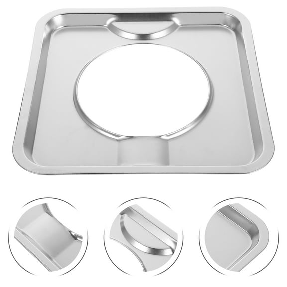 NICEXMAS 2Pcs Stainless Steel Gas Stove Drip Pans re Heavy Duty Burner Tray for Kitchen