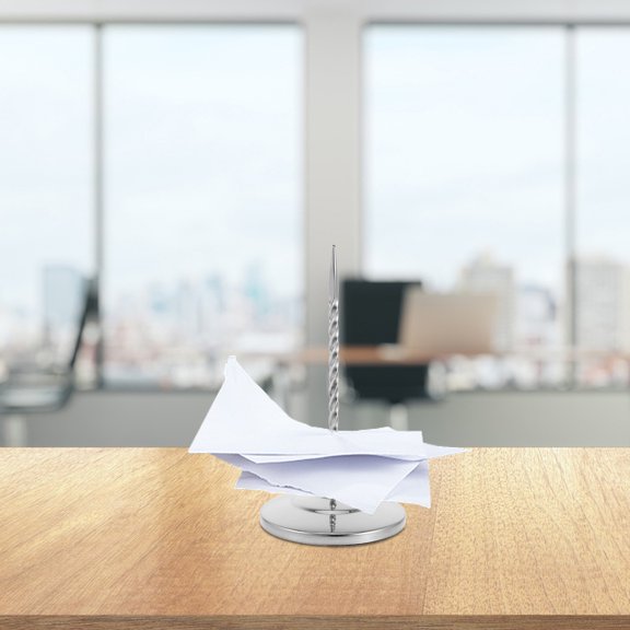 NICEXMAS Stainless Steel Receipt Holder Spike for Restaurant Desk Practical Bills Holder with Sleek Plated Silver Design