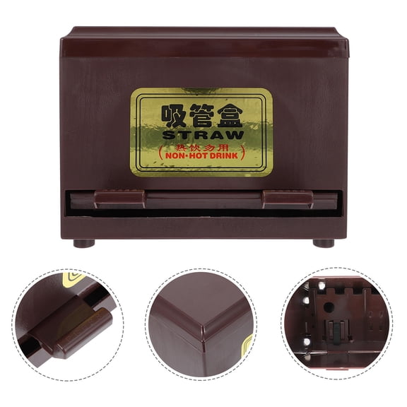 NICEXMAS Red Straw Dispenser Box - Plastic Storage Container for Organized, Easy Access and Efficient Use