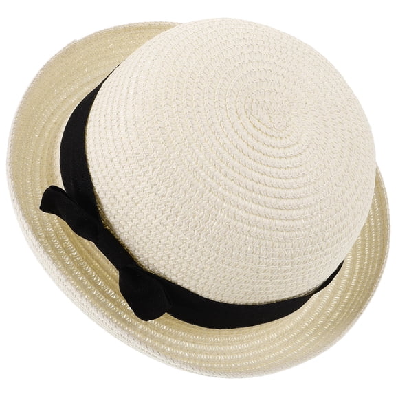 NICEXMAS Bulk Straw Hats Women Straw Visor Creamy White 1Set Shading Sunny Days