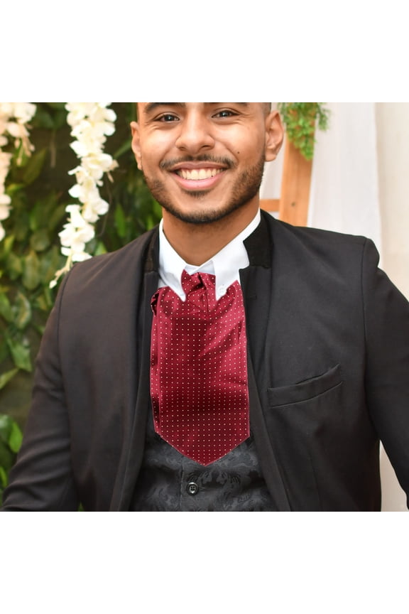 Mens Necktie Dark Red Polyester Comfortable Scarf for Formal and Casual Wear