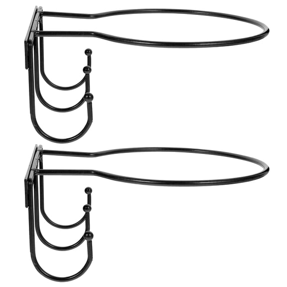 NICEXMAS 2-Pack Black Metal Wall Mounted Sports Display Shelf for Basketball and Football, Multi-Functional Holder Stand