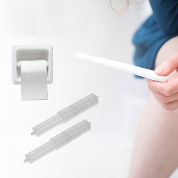 NICEXMAS Toilet Paper Roller Holder Replacement Rod 2Pcs ABS White for Daily Use Home