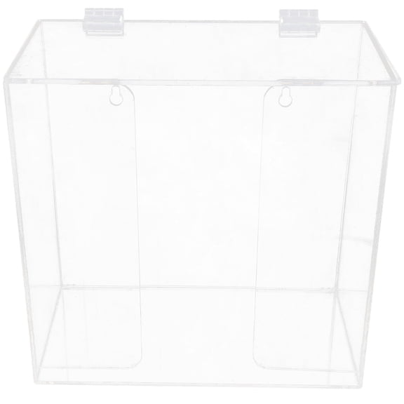 NICEXMAS Transparent Acrylic Mask Organizer 1 Set Portable Mask Storage Box with Lid 20.00X20.00X10.50Cm