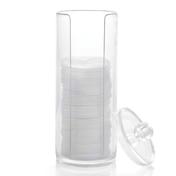 NICEXMAS Transparent Cotton Pad Organizer with Groove Plastic Storage Box for Bathroom Vanity and Countertop