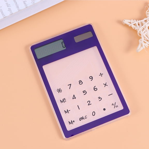 NICEXMAS Mini Solar Powered LCD Calculator with Transparent Plastic Panel, Compact and Portable, 1 Piece