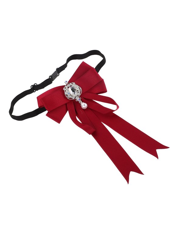 Unisex Adjustable Red Bow Tie Pre-Tied Formal Necktie for Weddings Office and Party Events