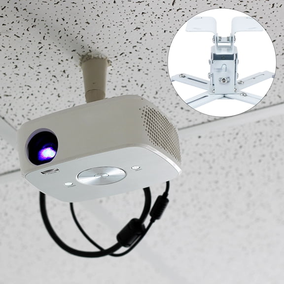 NICEXMAS White Wall Mount Projector Bracket Holder, Steel Construction, Universal Compatibility for Home and Office