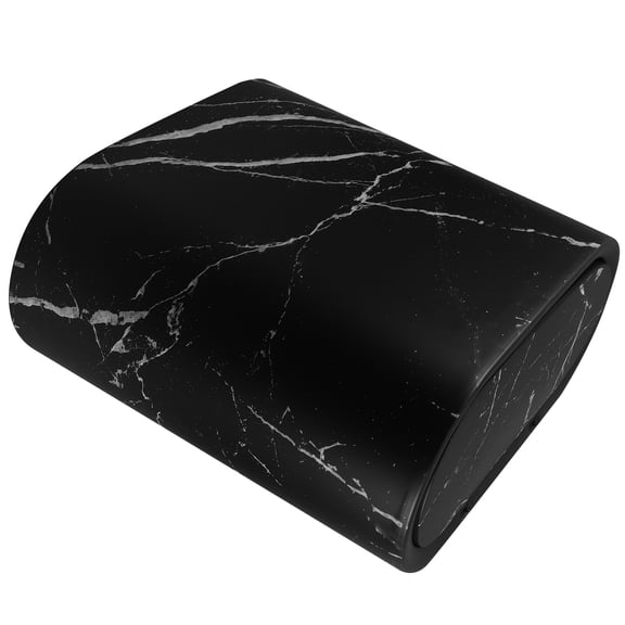 NICEXMAS Slim Plastic Waste Basket with Lid Marble Look for Bathroom Bedroom Kitchen