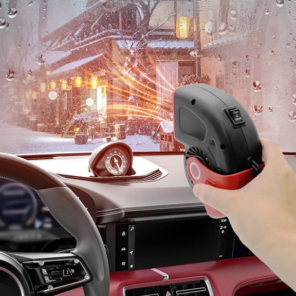 NICEXMAS Portable 12V Car Heater with ABS Material, Efficient Vehicle Defrosting and Heating, Black Compact Design