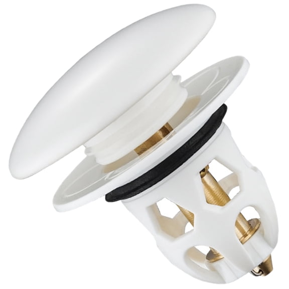 NICEXMAS White Ceramic Bathroom Sink Drain with Copper and ABS Materials for Home Use