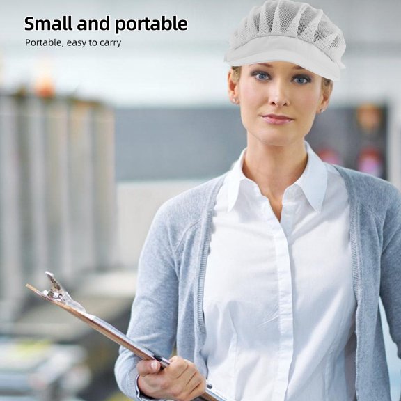 NICEXMAS White Elastic Chef Hat Hair Net Cap for Food Service Kitchen and Culinary Experts