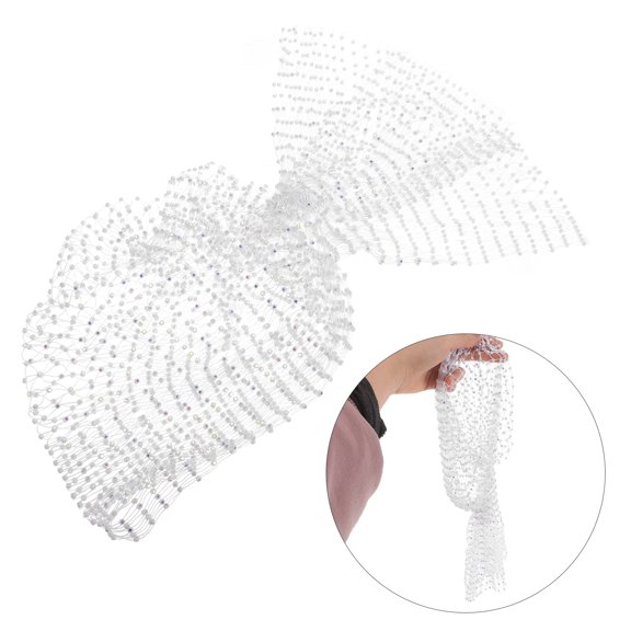 NICEXMAS White Mesh Rhinestone Headband Sparkly Crystal Disco Headpiece for Rave Party and Festival Wear