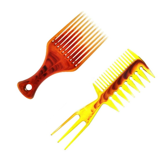 NICEXMAS 2Pcs Wide Tooth Hair Comb Durable Plastic Oil Hairstyle Comb for Salon and Home