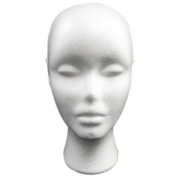NICEXMAS Hat Shaper Stand Foam Mannequin Display Head White 1Set for Weddings