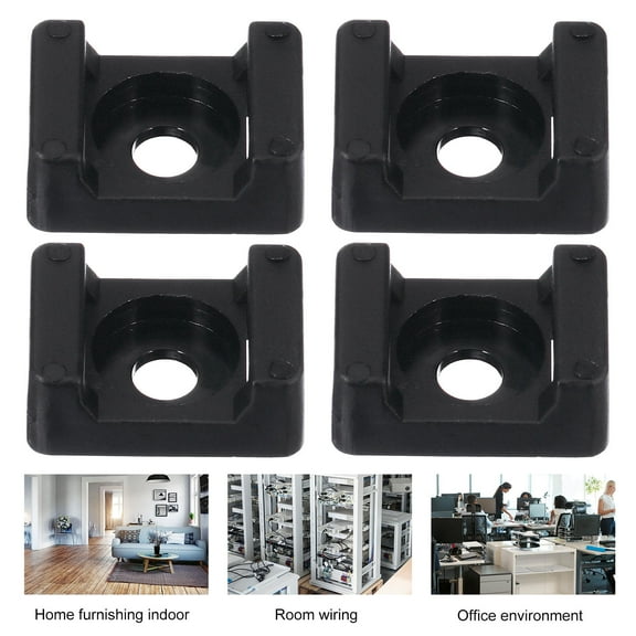 NICEXMAS Wire Holder or Cable Saddle Type Mount Fixing Seat 2.30X1.60X1.00CM Black Nylon