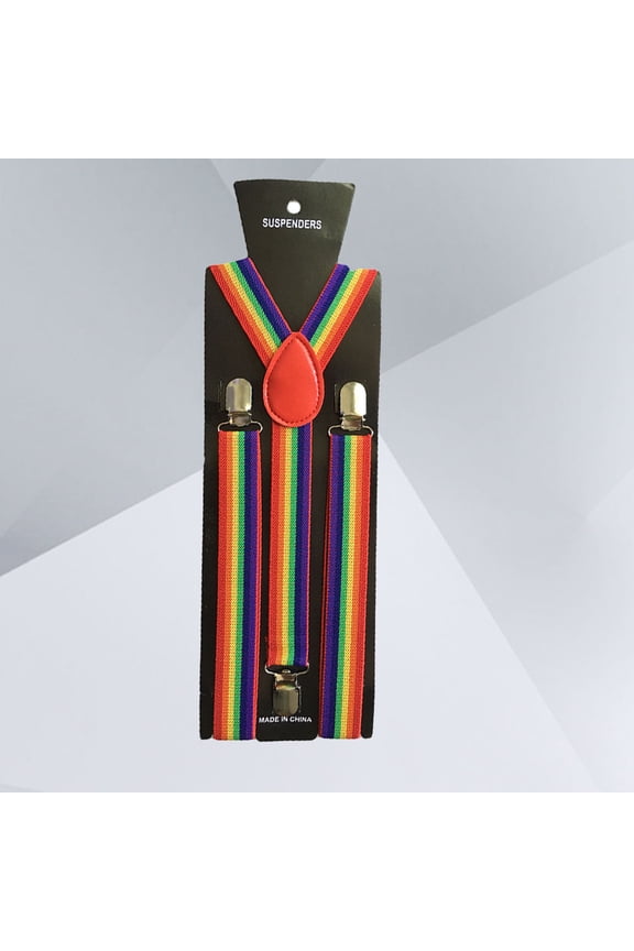 Women Suspenders for Pants Rainbow Y-Back Adjustable Comfort Multi 1Pcs