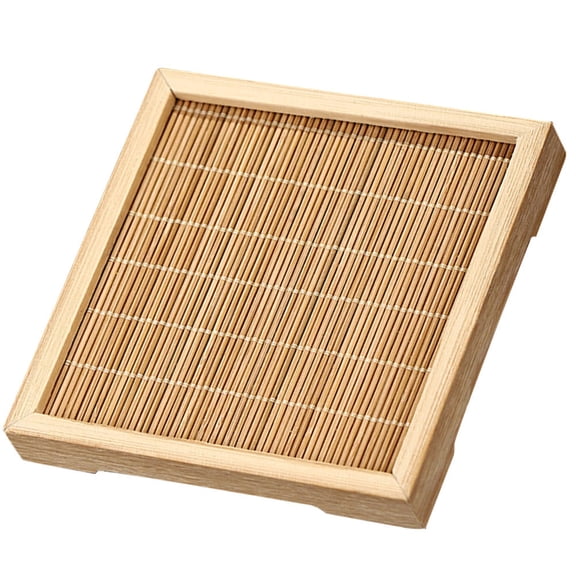 NICEXMAS Heat Resistant Coasters Cup Mat Khaki Wood 1Set for Office Use