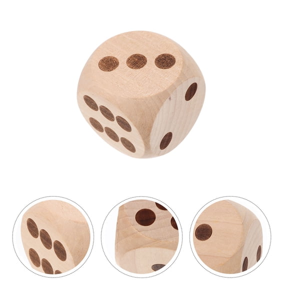 NICEXMAS Wooden Dice Game Props for Outdoor Fun with Light Yellow Color and Sturdy Wood Construction 1.5 Inch