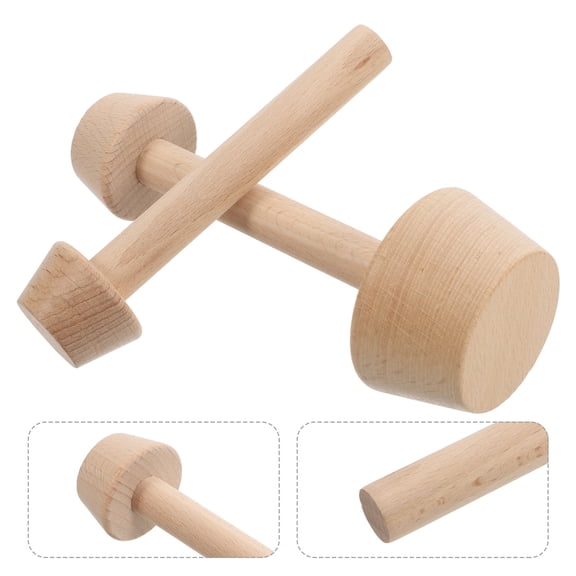 NICEXMAS 2-Pack Wooden Double-Ended Tart Molds for Baking Pastries and Kitchen Use