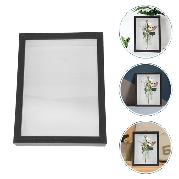 NICEXMAS Flowers Shadow Box Frame Photo Frame Wood Specimen Showcase 1Pcs