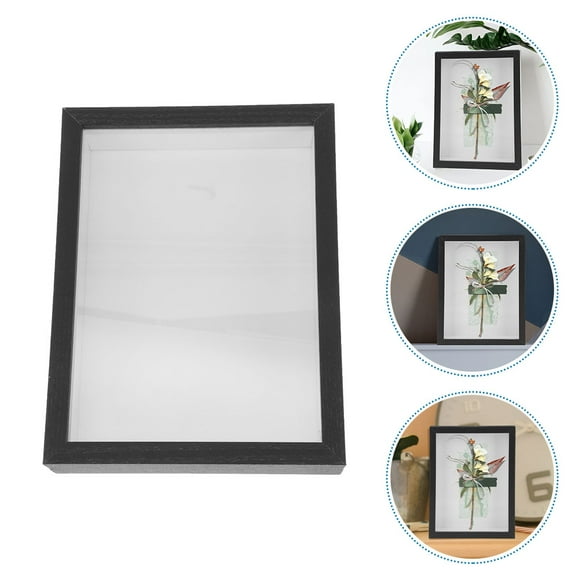 NICEXMAS Black Wooden Shadow Box Frame for Dried Flower and Specimen Display