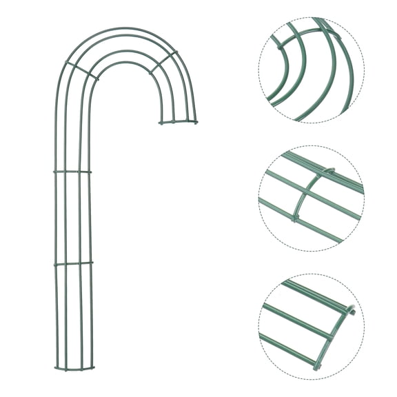 NICEXMAS Green Iron Candy Cane Wreath Frame Christmas Holiday Decor Accessory for Festive Home Decoration