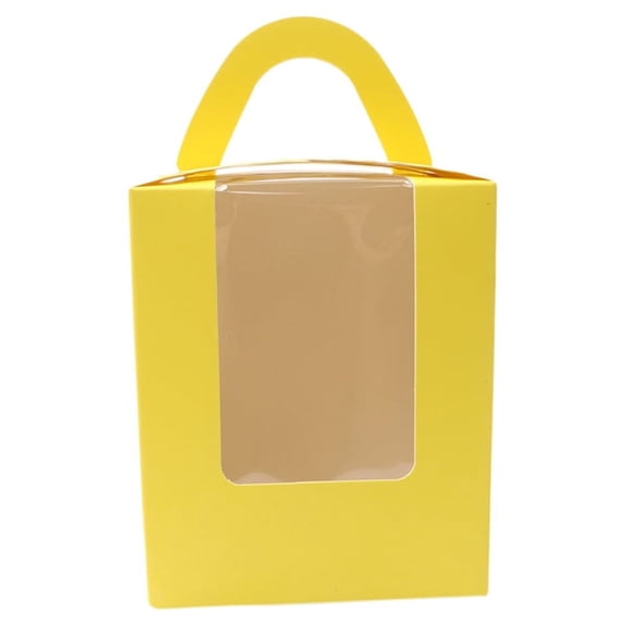 NICEXMAS Nicexmas Yellow Cupcake Boxes with Handle and Clear View Window 20Pcs