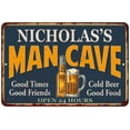 thumbnail image 1 of NICHOLAS'S Man Cave Metal Sign Green Gift 8x12 108120012067, 1 of 1