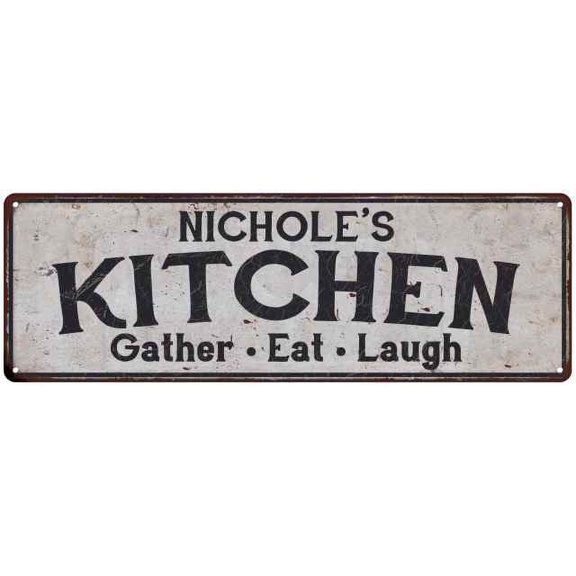 NICHOLE's Kitchen Rustic Chic Decor Gift 8x24 Sign 108240051767