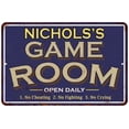 thumbnail image 1 of NICHOLS'S Blue Game Room Gift Sign Metal Wall Decor 12x18 112180002325, 1 of 1