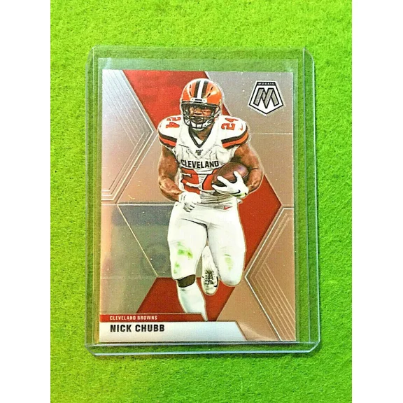 NICK CHUBB SILVER CHROME CARD JERSEY #24 BROWNS 2020 Panini Mosaic