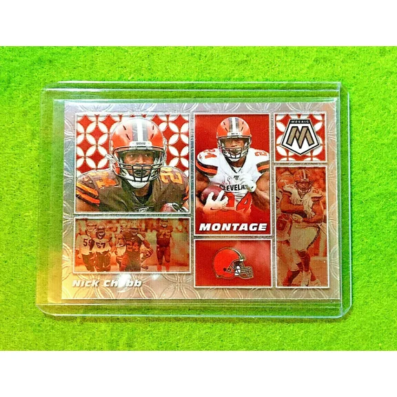 NICK CHUBB SILVER CHROME CARD JERSEY #24 BROWNS SP 2020 Mosaic