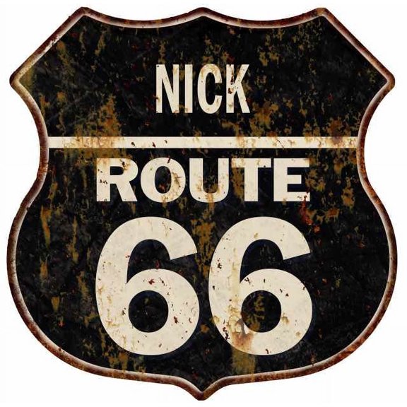 NICK Route 66 Sign Shield Metal Gift Man Cave Gift 211110004097