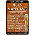 thumbnail image 1 of NICK'S Man Cave Rules Rusty Sign Garage Decor 8 x 12 Matte Finish Metal 108120051095, 1 of 1