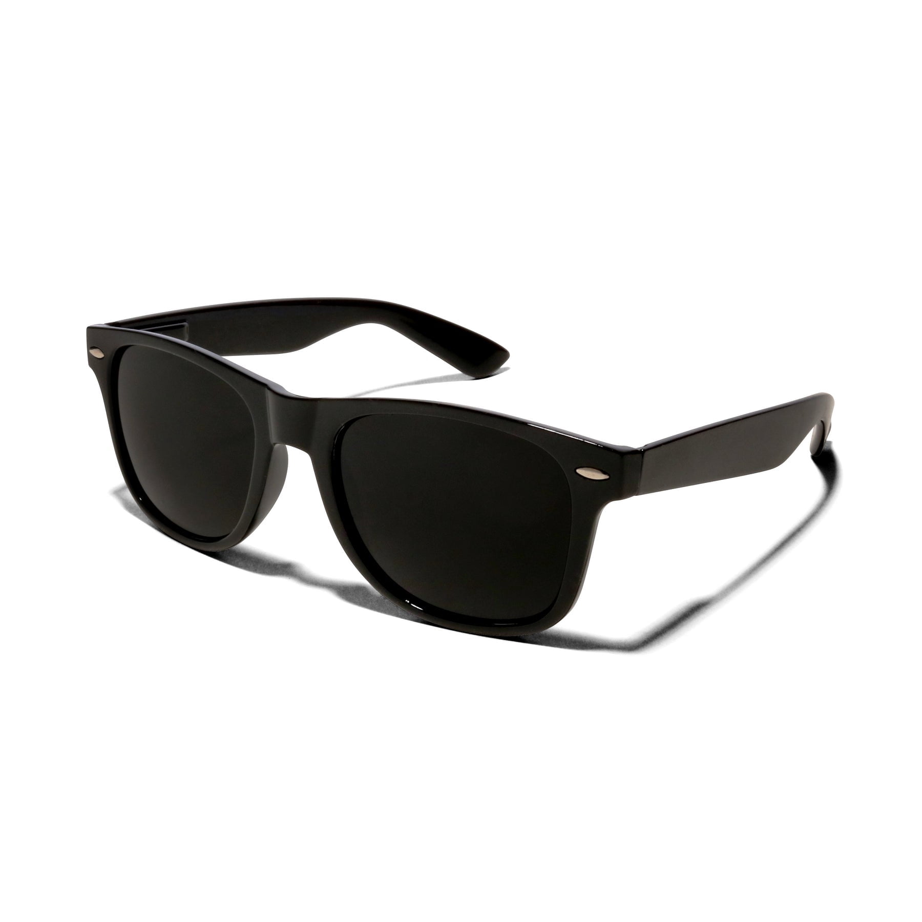 NICK Super Dark UV400 Sunglasses for Men & Women – Glossy Black Round Frame, Migraine & Light Sensitivity Relief, Polycarbonate Lightweight Design with Spring Hinges