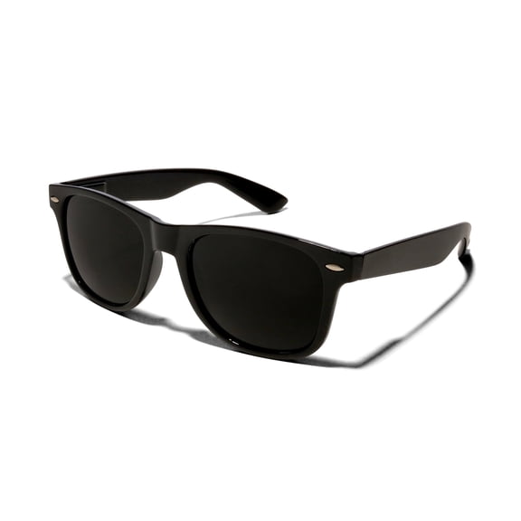 NICK Super Dark UV400 Sunglasses for Men & Women – Glossy Black Round Frame, Migraine & Light Sensitivity Relief, Polycarbonate Lightweight Design with Spring Hinges