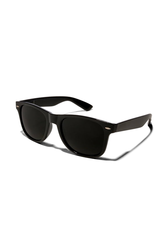NICK Super Dark UV400 Sunglasses for Men & Women  Glossy Black Round Frame, Migraine & Light Sensitivity Relief, Polycarbonate Lightweight Design with Spring Hinges