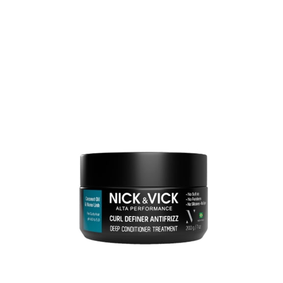 NICK & VICK, Curl Definer Anti-Frizz Deep Conditioner, Sulfate, Paraben, Dye & Silicone Free