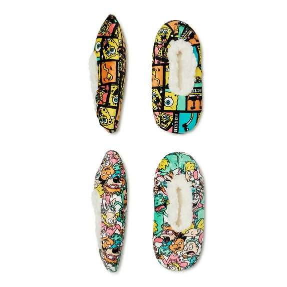 NICKELODEON, FUZZY BABBA, SLIPPER SOCKS, 2 PACK, LADIES