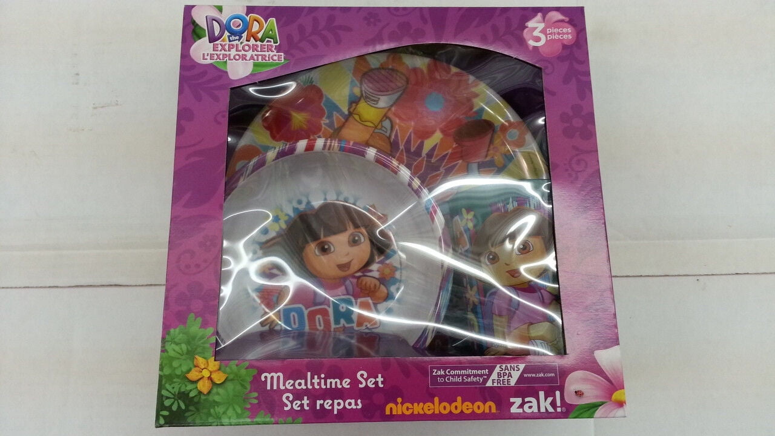 NICKELODEON ZAK DORA THE EXPLORER KID 3 PIECES DINNERWARE