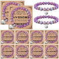 thumbnail image 1 of NICKSUN 12 Pieces Inspirational Natural Stone Gifts Sweet Heart Beaded Bracelets with Cards Gifts, 1 of 8