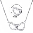 thumbnail image 1 of NICKSUN 14K Rose Gold Plated Double Heart Shaped Necklace Shiny Wedding Jewelry Gifts, 1 of 11