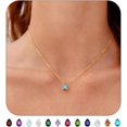 thumbnail image 1 of NICKSUN 18K Gold Plated Birthstone Necklace for Women Dainty Diamond Teardrop Necklaces Emerald Green CZ Pendant Necklace Birthday Gift for Women Jewelry, 1 of 6
