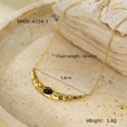 thumbnail image 1 of NICKSUN 18K Gold Plated Hammered Crescent Moon Necklace - Stainless Steel with Natural Stone Cabochons, Tarnish-Free Vintage Boho Choker for Women, 1 of 6