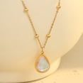 thumbnail image 1 of NICKSUN 18K Gold Plated Iridescent Moonstone Pendant Necklace - Dainty Stainless Steel Ball Chain Choker, Tarnish-Free Oval & Teardrop Crystal Necklace for Women, 1 of 4